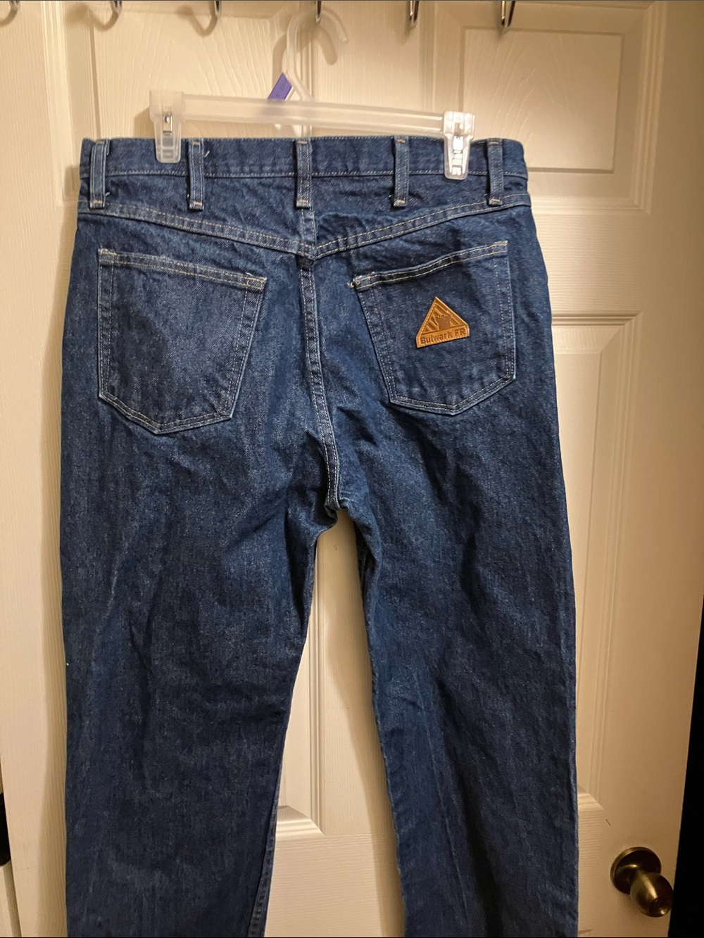 Men’s Slim Straight Fire-Retardant Dark Blue Jeans 33 X 32